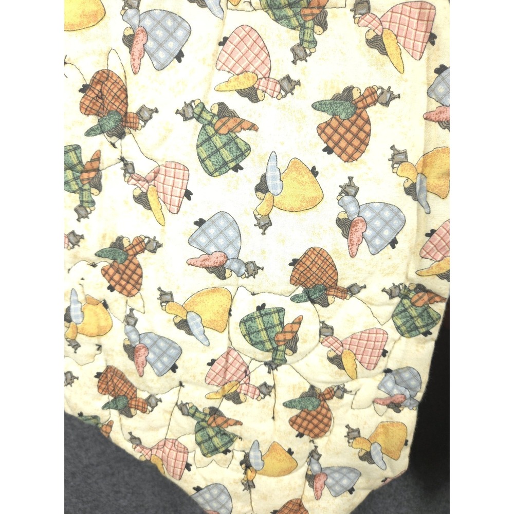 VTG‎ 90s Quilted Reversible Vest Gardening Angel Cat Herb Garden Folk Art L - Picture 8 of 10